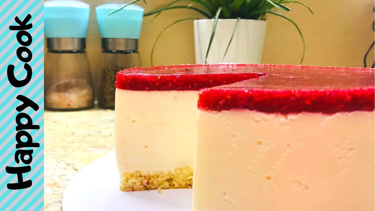Муссовый МАЛИНОВЫЙ ЧИЗКЕЙК _ торт без выпечки _ муссовый торт _Mousse Raspberry Cheesecake.