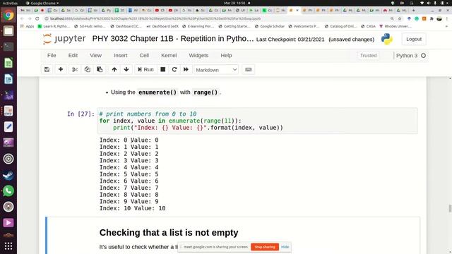 UNZA PHY 3032 Chapter 11B Repetition in Python with For loop 28 March 2021 смотреть онлайн