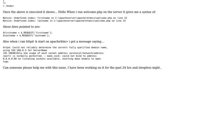 Problems in executing php files while running on Apache/2.2.25 (Win32) using PHP/5.4.20 смотреть онлайн