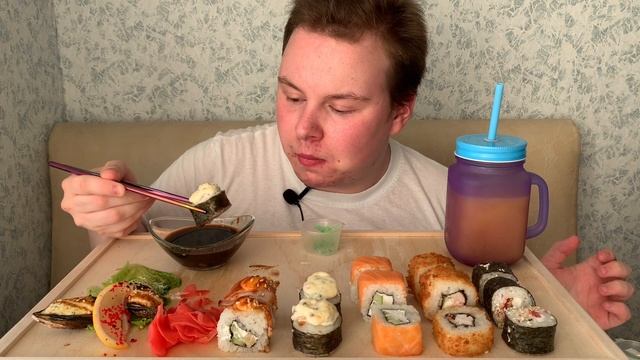 МУКБАНГ | РОЛЛЫ СУШИ ЗАПЕЧЕННЫЕ МИДИИ | ROLLS SUSHI MUSSELS