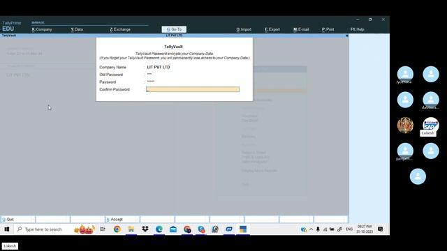 Tally Prime Vault and Control User Password Settings in Telugu - By Lokesh смотреть онлайн