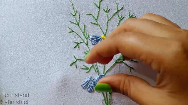 beautiful Daisy flower embroidery tutorial ||Daisy needle art ||Daisy flower stitch for beginners|| смотреть онлайн