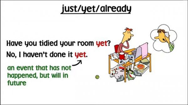 Present perfect with just, yet and already.