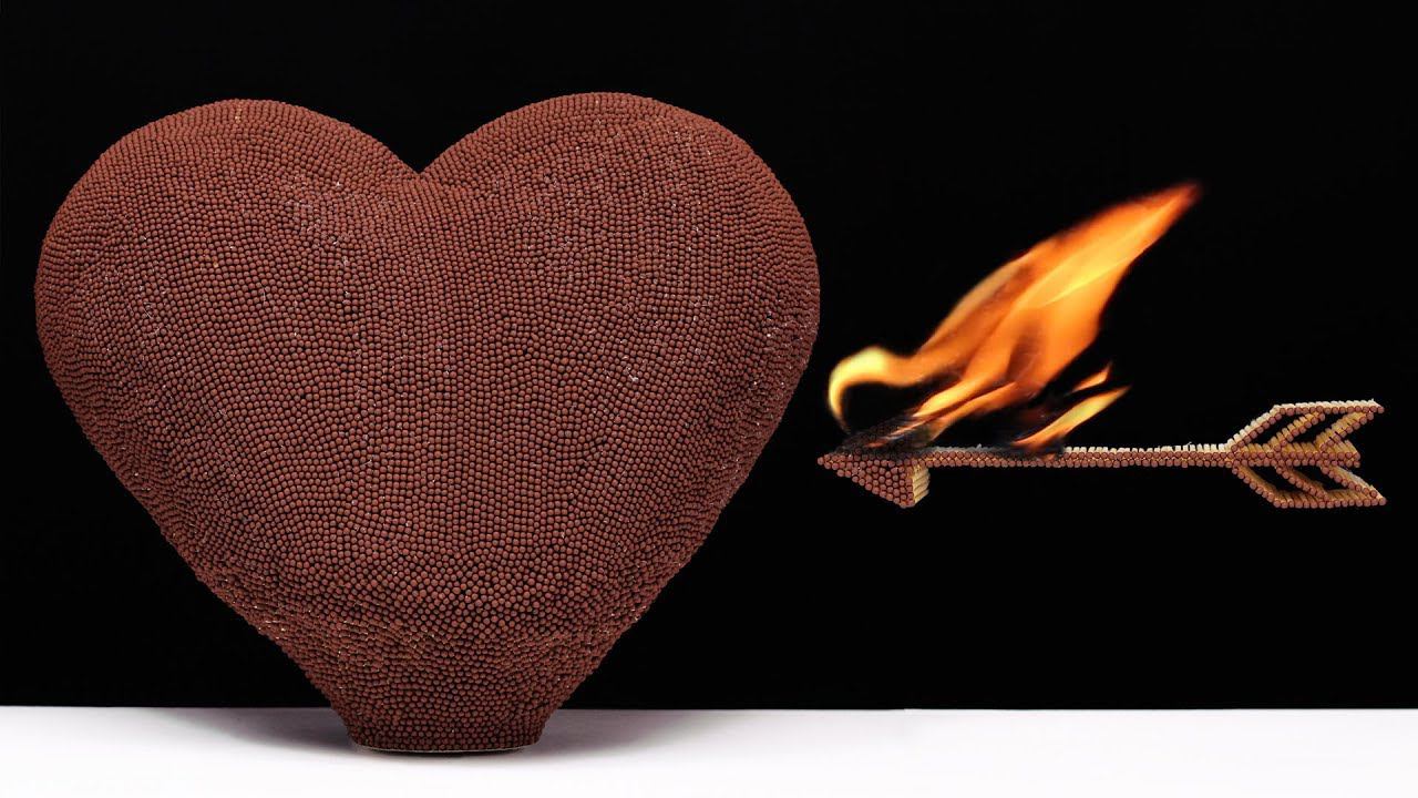 25,000 Matches Chain Reaction Giant 3D Heart Amazing Fire Domino смотреть онлайн