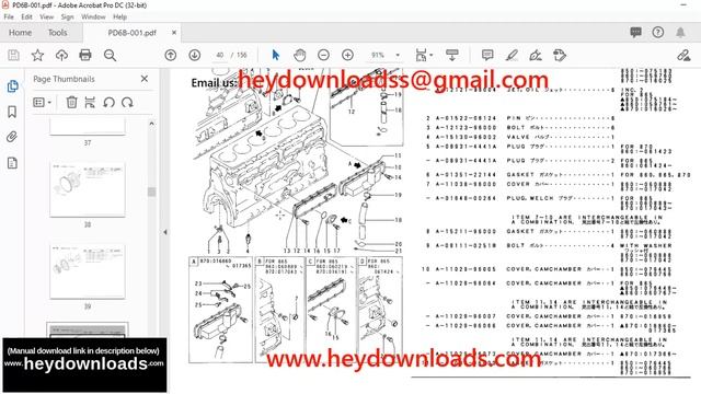 TCM FE6T04 NE6104 PE604 PE6T34 Nissan Diesel Parts Manual смотреть онлайн