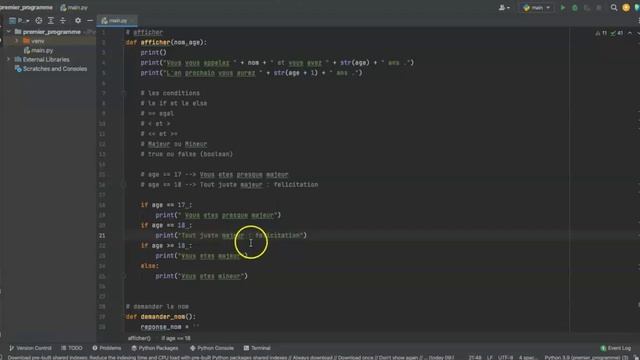 Apprendre PYTHON 3 9 Condition elif смотреть онлайн
