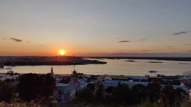 Закат Нижний Новгород с набережной Федоровского качество 2160p смотреть онлайн