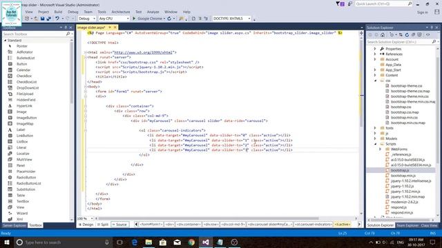 How to create bootstrap image slider in asp.net || visual studio 2015 смотреть онлайн