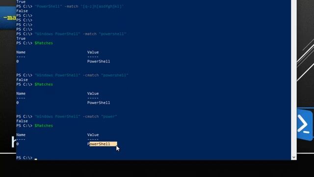 Операторы сравнения шаблона в Windows PowerShell 5 смотреть онлайн