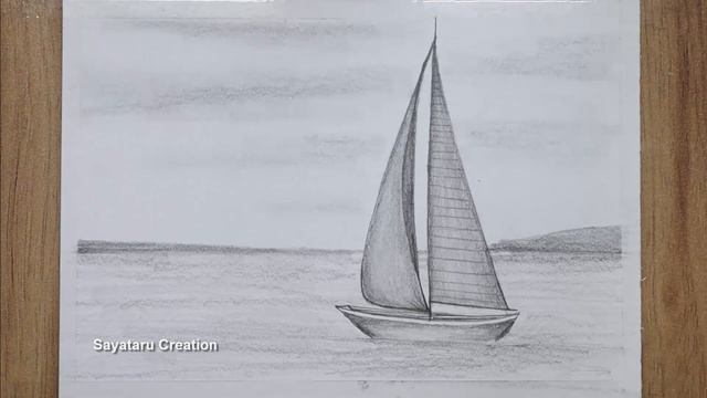 How to draw a scenery of River and Boat step by step, Easy Pencil Sketch Drawing 2021 смотреть онлайн