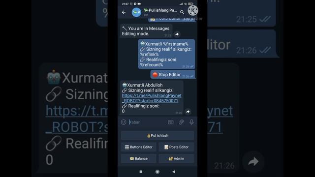 Telegramda Pul Ishlaydigan Bot Ochish// Телеграмда пул ишлайдигон бот очиш