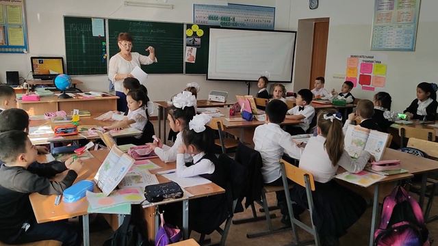 Открытый урок по обучению грамоте. Учитель Молдабаева Л.А. 1"Б" класс. смотреть онлайн