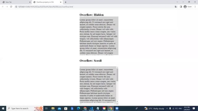 OverFlow Property CSS смотреть онлайн