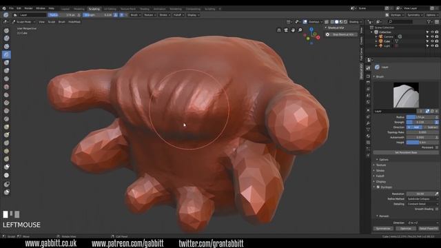 Скульптинг в Blender 2.8 | Краткое руководство для начинающих | Все кисти смотреть онлайн