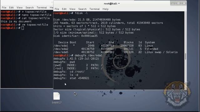 How to recover deleted file in Linux OS via "debugfs" utility. смотреть онлайн