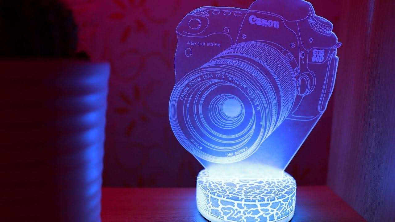 3Д светильник c гравировкой. 3D Ночник. Canon EOS 60D смотреть онлайн