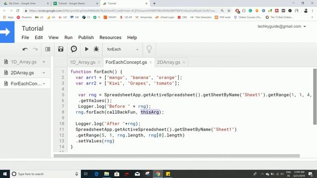 For Each method in Array With ThisArg Part 2 Google apps Script смотреть онлайн