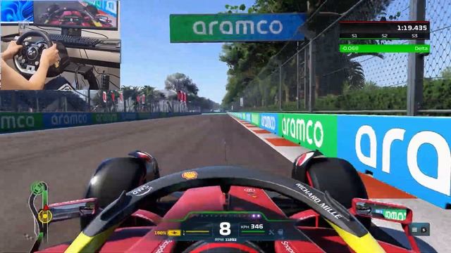 F1 22 | Ferrari F1 Time Trial Miami Circuit | T-GT Wheel смотреть онлайн