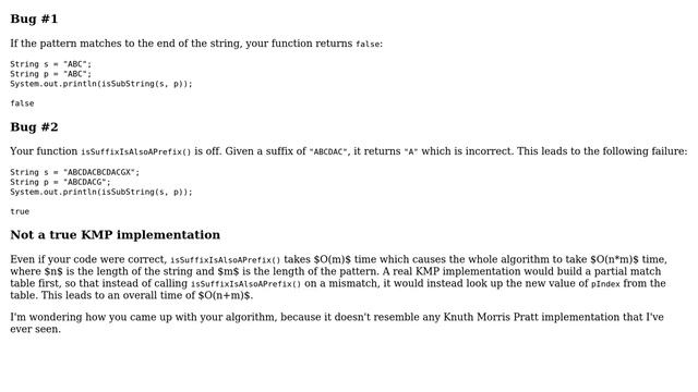 Code Review: Is given pattern a subString of given input string? KMP implementation (2 Solutions!!) смотреть онлайн