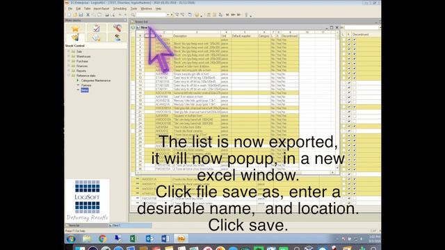 How to export items in excel in 1C Enterprise LogiSoft CY смотреть онлайн