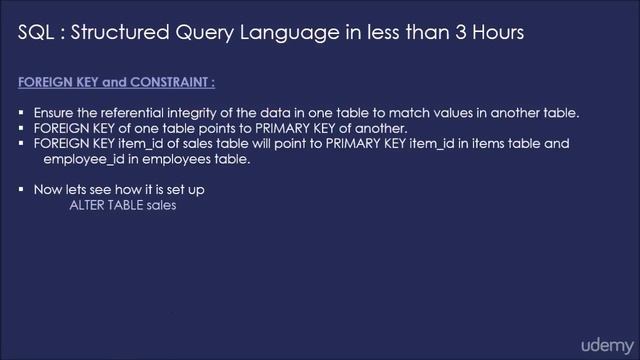 What is a FOREIGN KEY Constraint - JOINS and UNIONS, Learn SQL - MySQL in less than 3 Hours смотреть онлайн