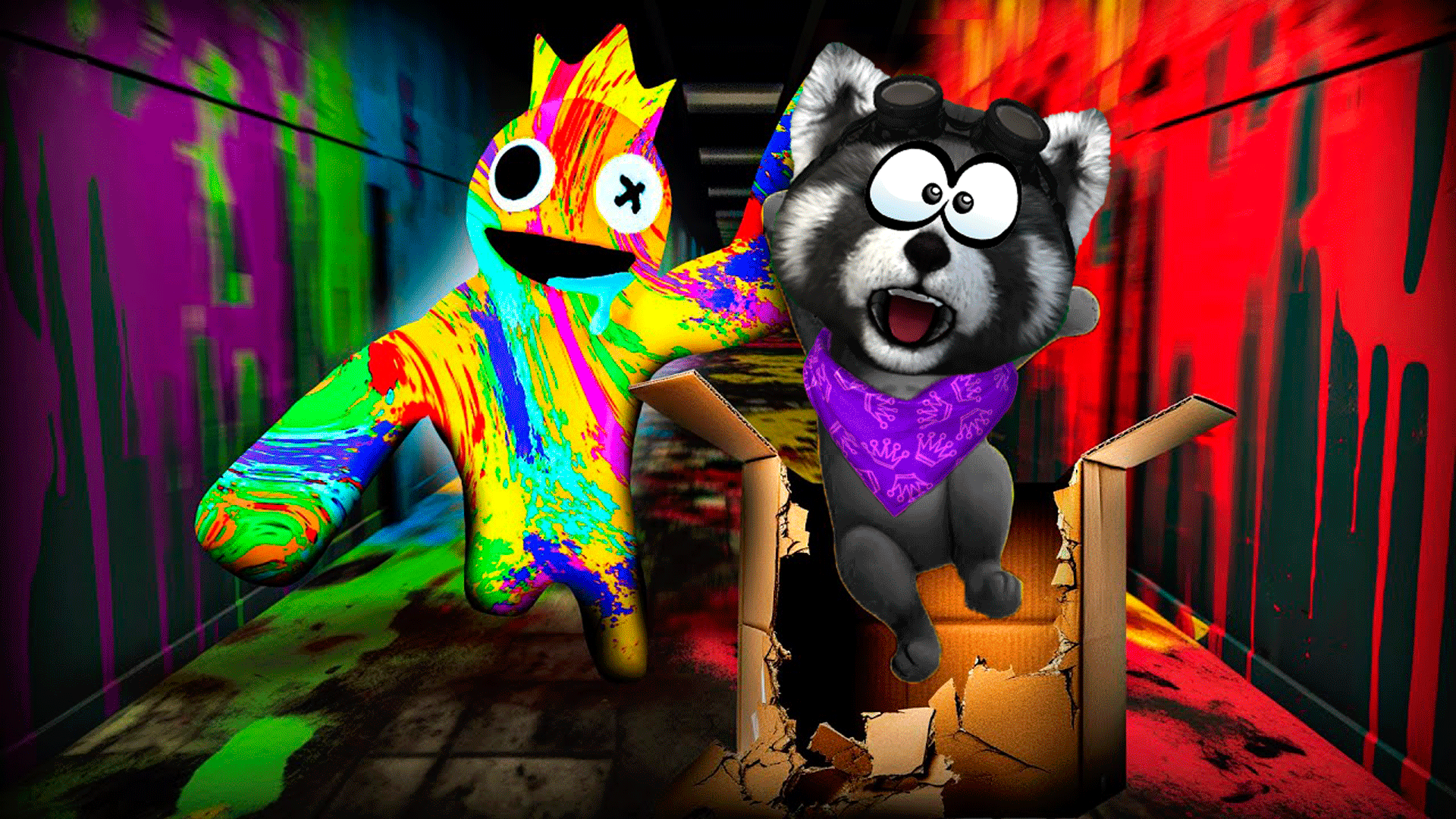 МЫ ИГРАЕМ В РАДУЖНЫЕ ДРУЗЬЯ 3 Rainbow Friends Chapter 3 ЕНОТИК СТИВ и АМАИ смотреть онлайн