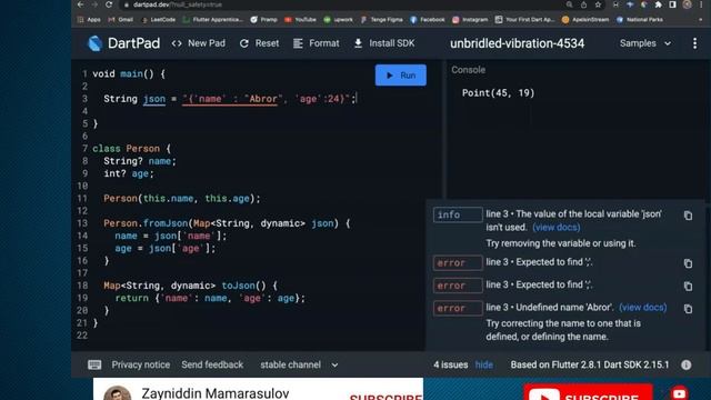 Dart tili 0 dan. Dars-15-2. TypeDef, JSON смотреть онлайн