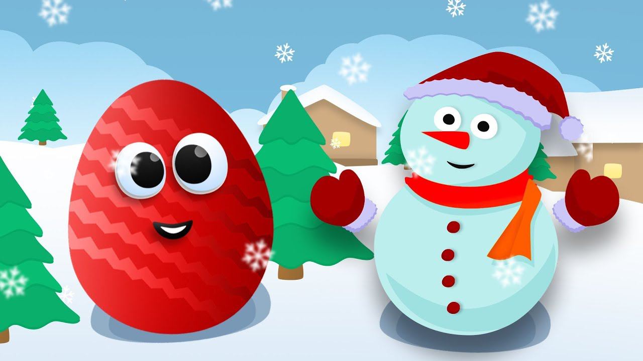 НОВОГОДНИЙ обзор - ВЕСЕЛЫЙ Снеговик открывает Яйца Сюрпризы с игрушками Вспыш и чудо машинки смотреть онлайн