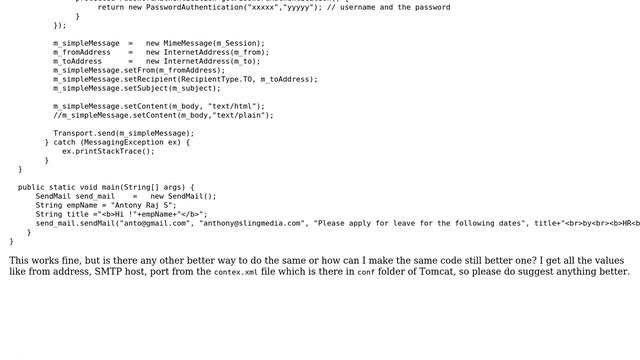 Code Review: Sending HTML-formatted mail in Java смотреть онлайн