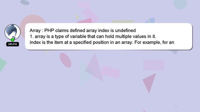Array : PHP claims defined array index is undefined смотреть онлайн