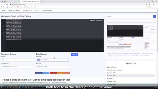Generate Random Date Online смотреть онлайн