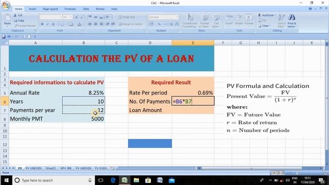Present Value Calculation in Excel смотреть онлайн