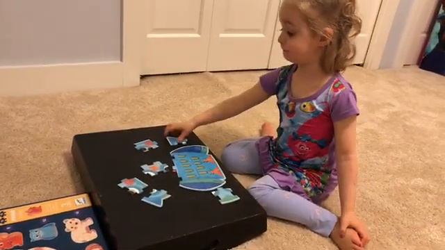 TODDLER PUZZLES: 4-year old Grace Completes Puzzles (9-piece Puzzle for Kids) смотреть онлайн
