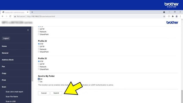 How to configure Scan to SFTP (SSH) смотреть онлайн