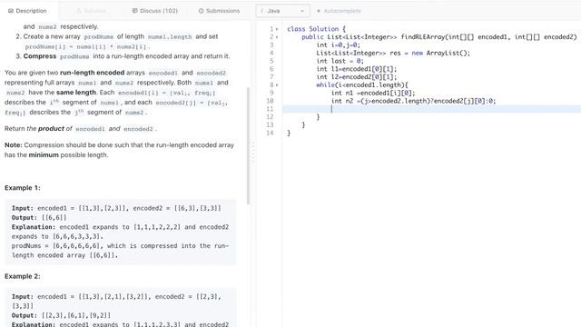Leetcode Algorithm III day 4 | 1868. Product of Two Run-Length Encoded Arrays 中文 смотреть онлайн