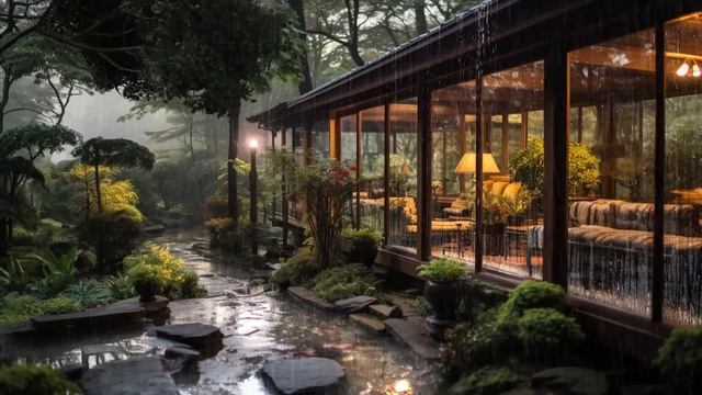 Endless Rain sounds for sleeping?️ | Deep Sleep with Rain Sounds in the forest house смотреть онлайн
