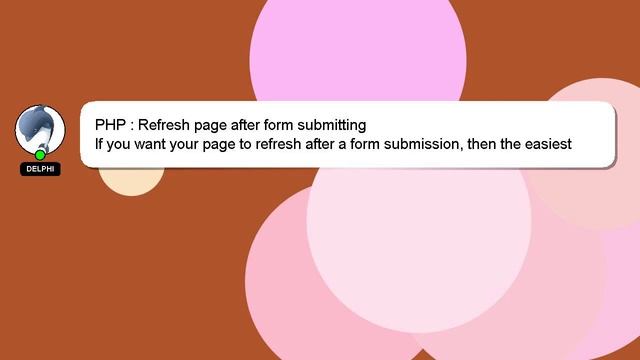 PHP : Refresh page after form submitting смотреть онлайн
