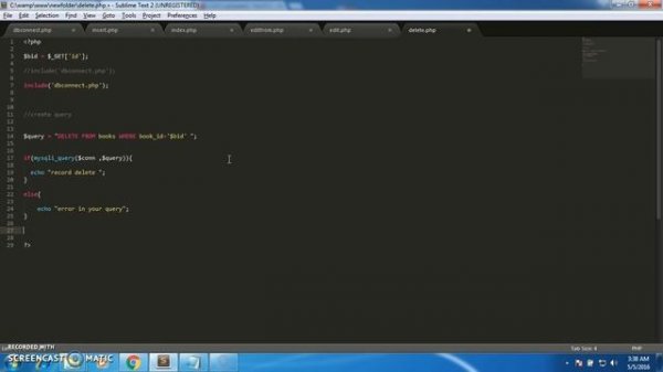 PHP Mysql and Bootstrap Crud Application delete record from database Part 10