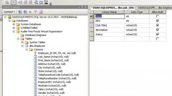 Creating Foreign Keys In MS SQL Server Studio