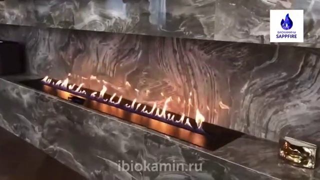 Шикарный биокамин в мраморной стене | SappFire - Биокамины от производителя | ibiokamin.ru смотреть онлайн