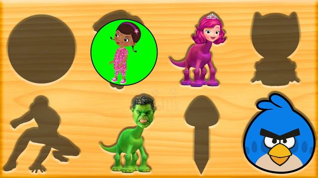 Puzzle Doc Mcstuffins ? Sofia Batman Spiderman Hulk ? Angry Birds Colors Learn смотреть онлайн