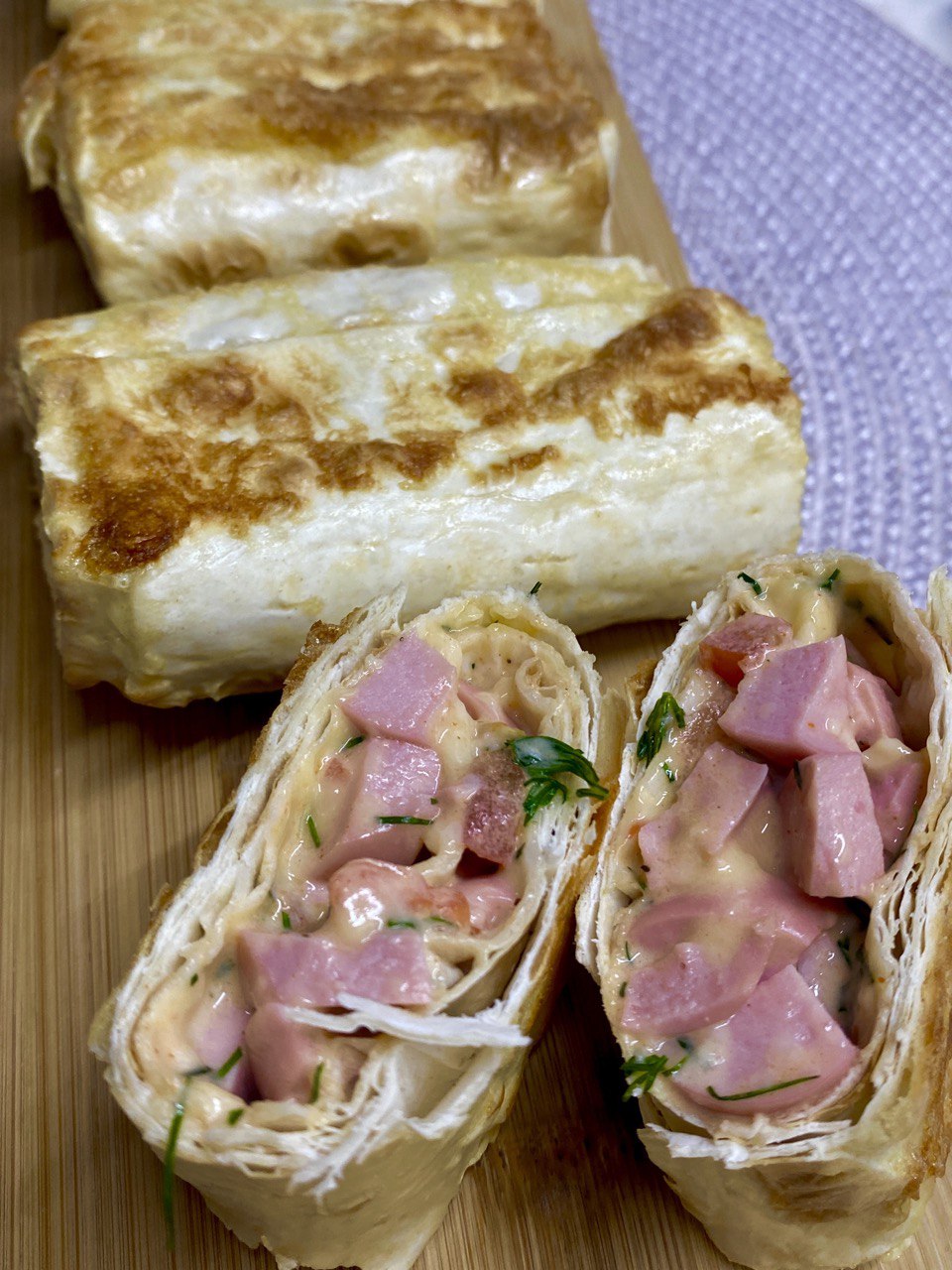 Слойки из лаваша с горячей начинкой.Пальчики оближешь