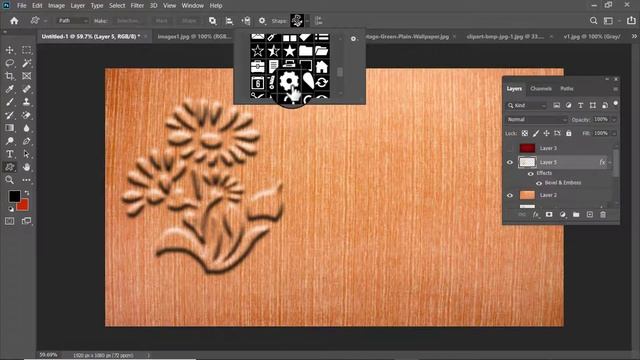 Adobe Photoshop cc layer styles bevel and emboss tutorial in Telugu for beginners || DTT смотреть онлайн
