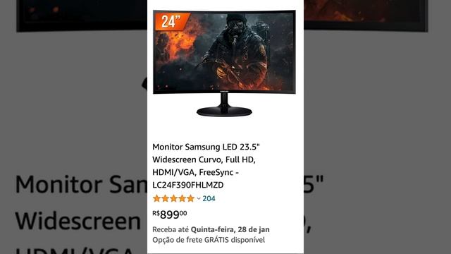 Monitor Samsung LED 23 5" Widescreen Curvo, Full HD, HDMI:VGA, FreeSync LC24F390FHLMZD смотреть онлайн