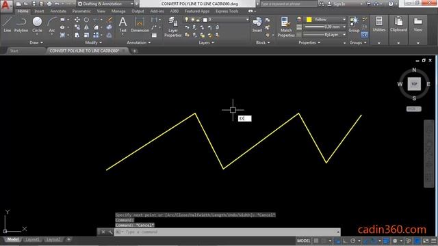 How to Convert Polyline to Line in AutoCAD 2018 смотреть онлайн