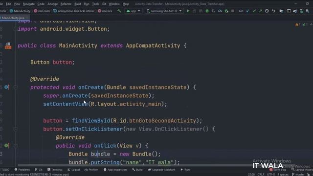 ANDROID - ACTIVITY DATA TRANSFER TUTORIAL IN JAVA смотреть онлайн
