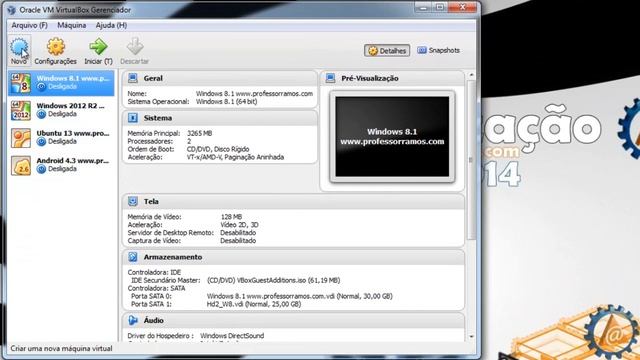 ? VirtualBOX - Criar Máquina Virtual com Disco Existente - Aula 4 - www.professorramos.com смотреть онлайн