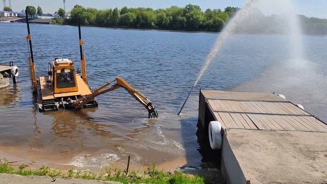 Дноуглубление, углубление дна пирса ГИМС, Botsman M, земснаряд,dredger,экскаватор,амфибия,река,море