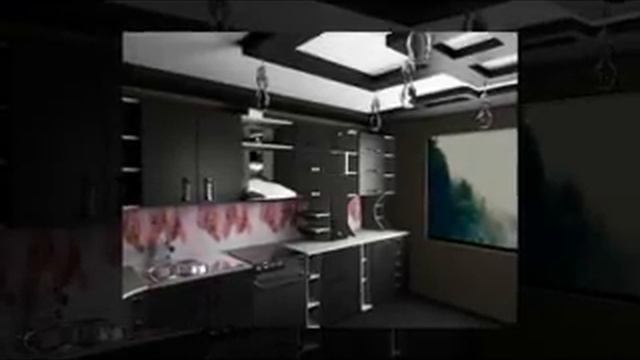 дизайн черно-белой кухни, со светлыми стенами и потолком смотреть онлайн