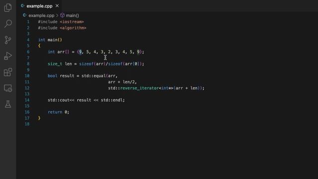 Check if Array is Palindrome in C++ | Interview Questions C/C++ | STL Algorithms смотреть онлайн